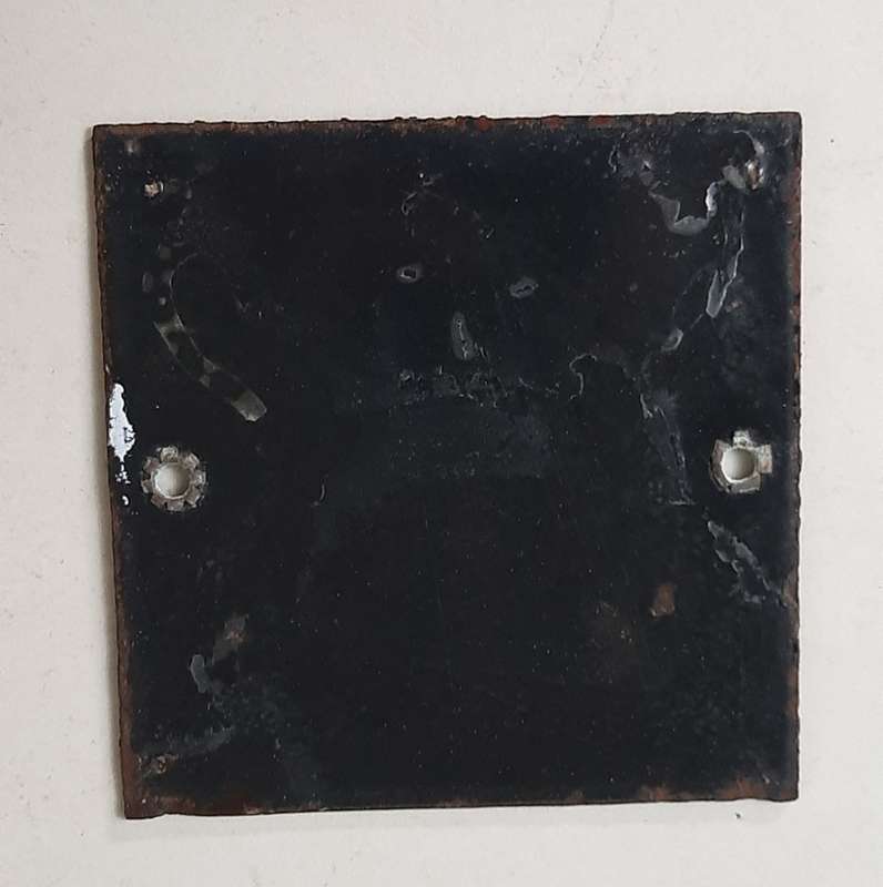 **RARE: Early 20th Century Colonial Enamel & Metal Municipal Sign (10cm x 9cm).**