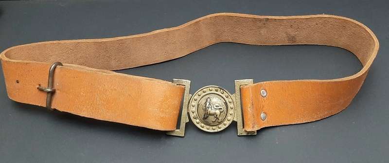 **WW2 / 1950s:  British Army Home Service Belt w/ Brass Buckle. **
