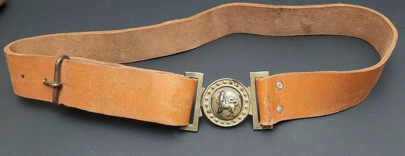 **WW2 / 1950s:  British Army Home Service Belt w/ Brass Buckle. **