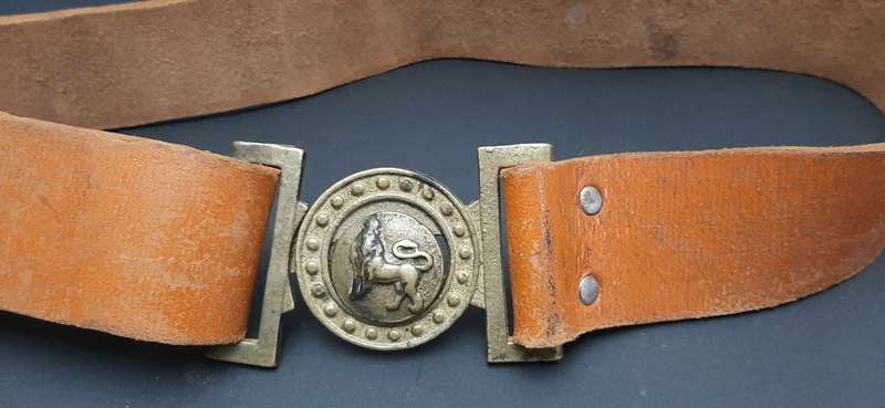 **WW2 / 1950s:  British Army Home Service Belt w/ Brass Buckle. **