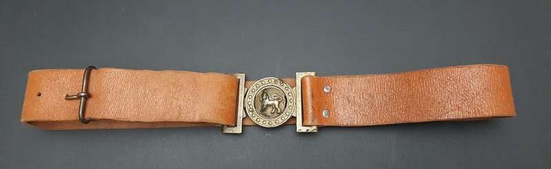 **WW2 / 1950s:  British Army Home Service Belt w/ Brass Buckle. **