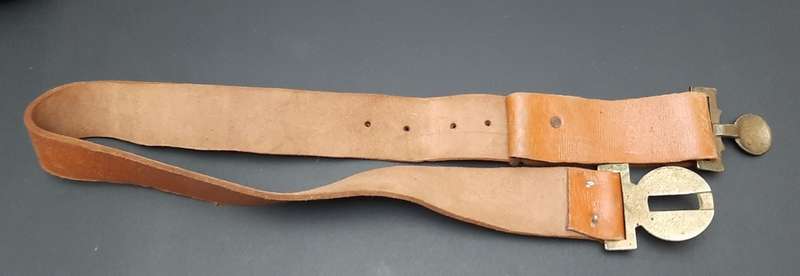 **WW2 / 1950s:  British Army Home Service Belt w/ Brass Buckle. **