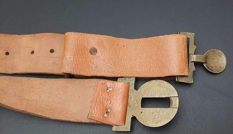 **WW2 / 1950s:  British Army Home Service Belt w/ Brass Buckle. **