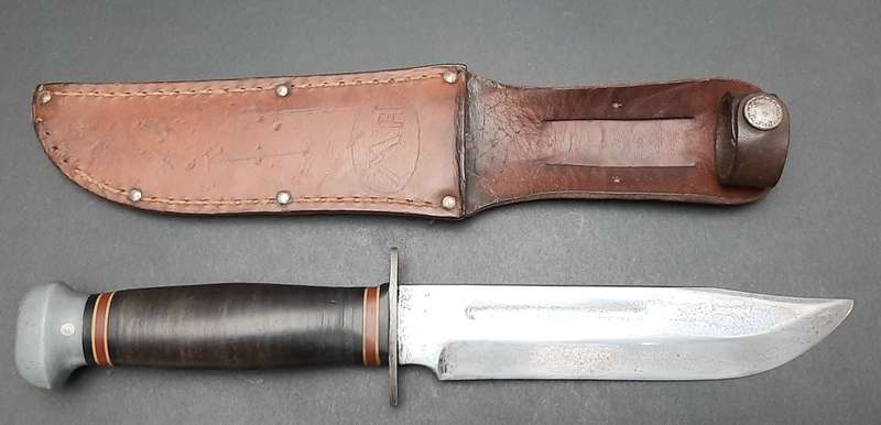 **RARE: WW2 US Army PAL Rh36 Type I Fighting Knife w/ Scabbard (30cm).**