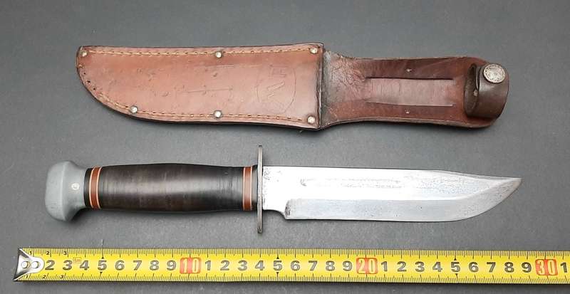 **RARE: WW2 US Army PAL Rh36 Type I Fighting Knife w/ Scabbard (30cm).**