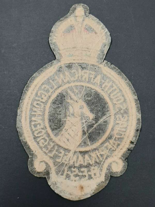 **WW1 / 2 : South African Legion Embroidered Blazer Badge (13cm x 7cm).**