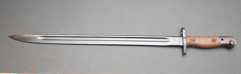 WW2 UDF 1907 Patt. Mangrovite Bayonet with Matching Scabbard (Inscribed)