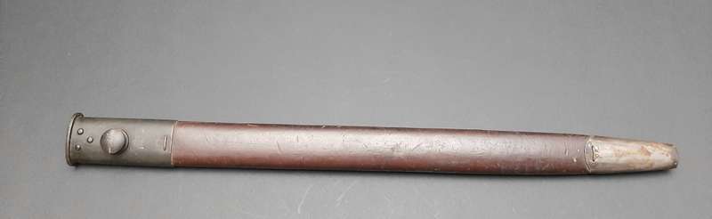 WW2 UDF 1907 Patt. Mangrovite Bayonet with Matching Scabbard (Inscribed)
