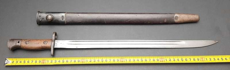 **WW1 : UDF/ SAP 1917 Wilkinson Patt.1907 Bayonet w/ Scabbard. **