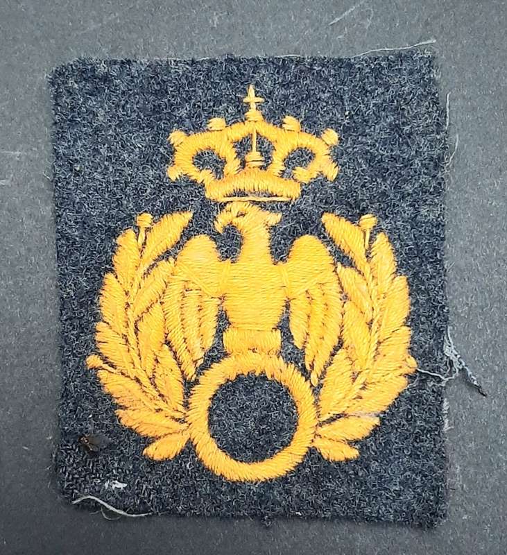 **WW2  : 1940s Italian Airforce Officer`s Aviation Specialist Embr. Cap Badge*
