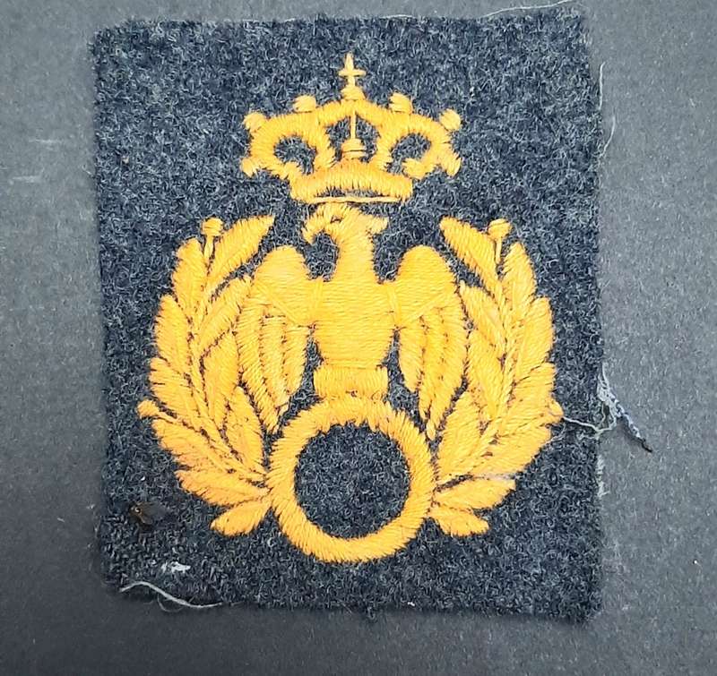 **WW2  : 1940s Italian Airforce Officer`s Aviation Specialist Embr. Cap Badge*