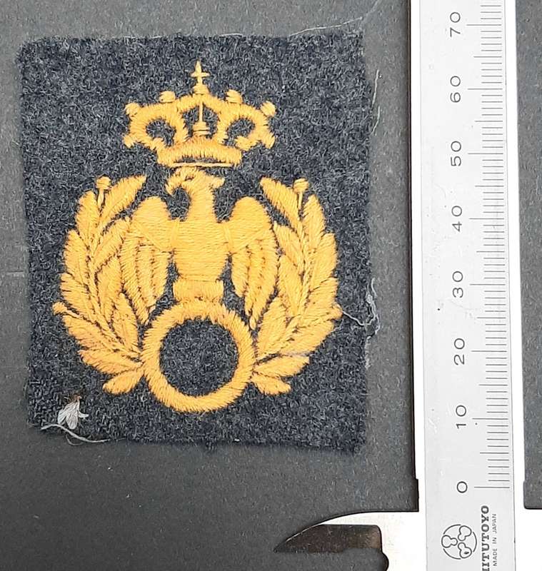**WW2  : 1940s Italian Airforce Officer`s Aviation Specialist Embr. Cap Badge*