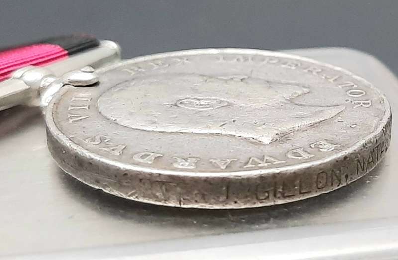 **RARE: 1906 Natal Rebellion `Bambatha` Medal w/ Ribbon (Copy Medal Roll).**