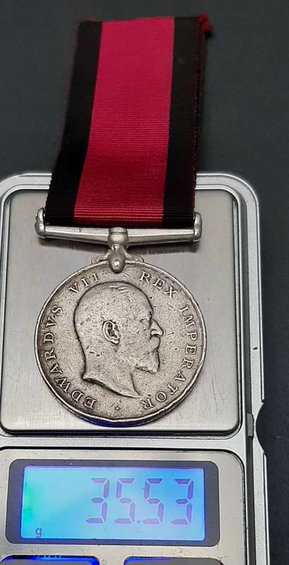 **RARE: 1906 Natal Rebellion `Bambatha` Medal w/ Ribbon (Copy Medal Roll).**