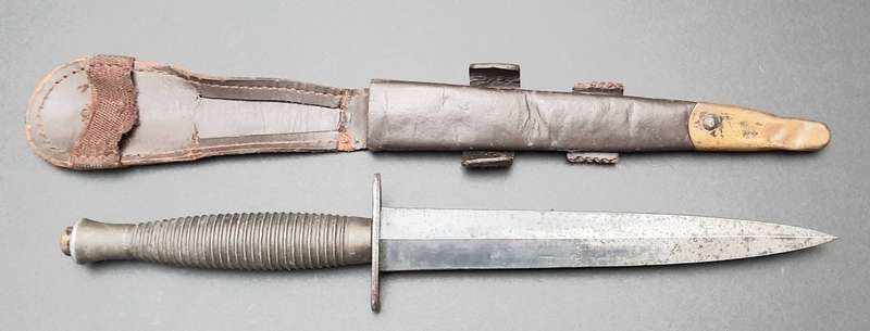 **RARE: WW2 Fairbairn-Sykes 3rd Pattern Fighting Knife w/ Scabbard (William Rodgers, Sheff.)**