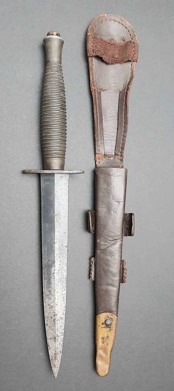 **RARE: WW2 Fairbairn-Sykes 3rd Pattern Fighting Knife w/ Scabbard (William Rodgers, Sheff.)**