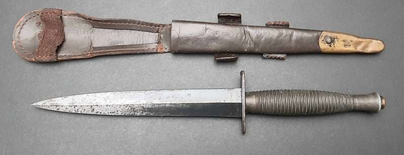 **RARE: WW2 Fairbairn-Sykes 3rd Pattern Fighting Knife w/ Scabbard (William Rodgers, Sheff.)**