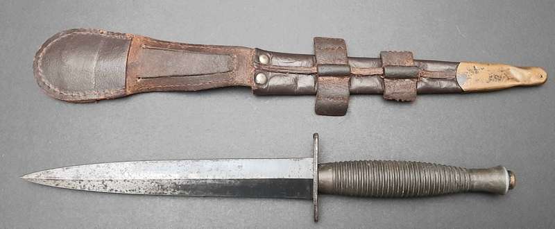 **RARE: WW2 Fairbairn-Sykes 3rd Pattern Fighting Knife w/ Scabbard (William Rodgers, Sheff.)**