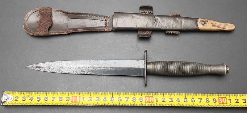 **RARE: WW2 Fairbairn-Sykes 3rd Pattern Fighting Knife w/ Scabbard (William Rodgers, Sheff.)**