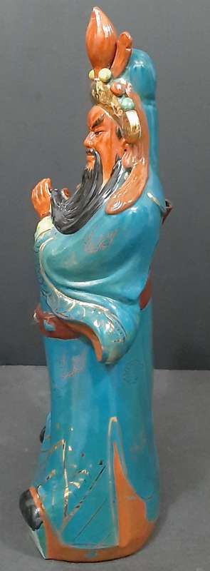 **STUNNING: Mid-20th Century Chinese Large Kwankung/Xuanwu Handpainted Porcelain Statuette (0.52m).*
