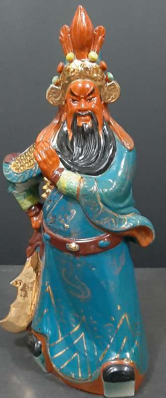 **STUNNING: Mid-20th Century Chinese Large Kwankung/Xuanwu Handpainted Porcelain Statuette (0.52m).*