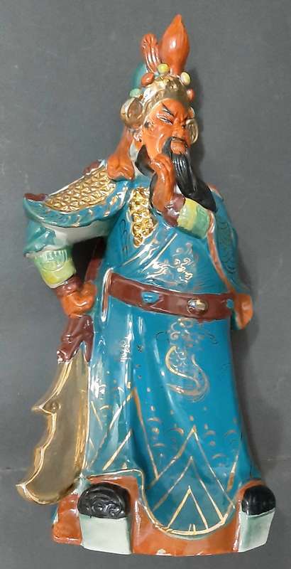 **STUNNING: Mid-20th Century Chinese Large Kwankung/Xuanwu Handpainted Porcelain Statuette (0.52m).*