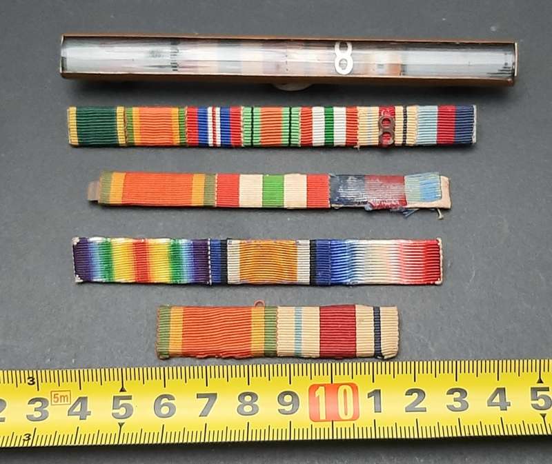 **WW1 /WW2 : British/ Commonwealth Campaign Ribbon Bars : 8th Army ( x5 ).**