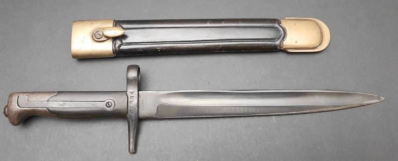 **RARE: 1936 Italian Corpo d`Eritreo Vetterli 1870/87 Askari Bayonet w/ Scabbard. **