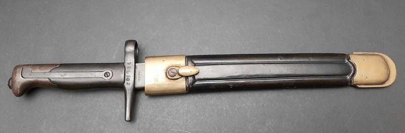 **RARE: 1936 Italian Corpo d`Eritreo Vetterli 1870/87 Askari Bayonet w/ Scabbard. **