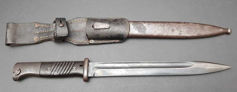 WW2 German K98 Bayonet with Scabbard and Leather Frog (Clemen & Jung) Matching Serials