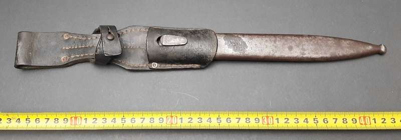 WW2 German K98 Bayonet with Scabbard and Leather Frog (Clemen & Jung) Matching Serials