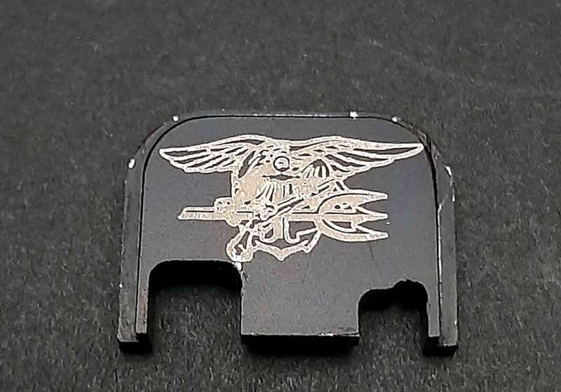 ** RARE: U.S. Navy Seal Engraved Glock 9mm Rear Slide Cover Plate (2cm x 1.5 cm)**
