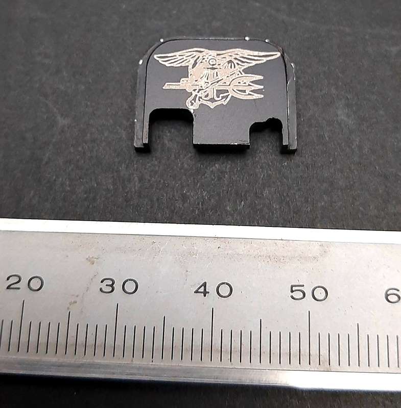 ** RARE: U.S. Navy Seal Engraved Glock 9mm Rear Slide Cover Plate (2cm x 1.5 cm)**