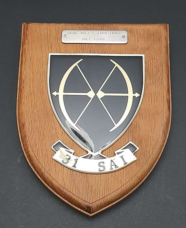 Border War 1980s Maj-General D.J. Mortimer 31 Battalion Plaque & Nutria `Bonnie`