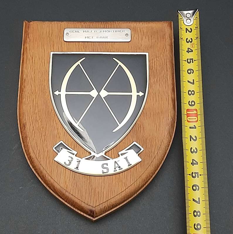 Border War 1980s Maj-General D.J. Mortimer 31 Battalion Plaque & Nutria `Bonnie`