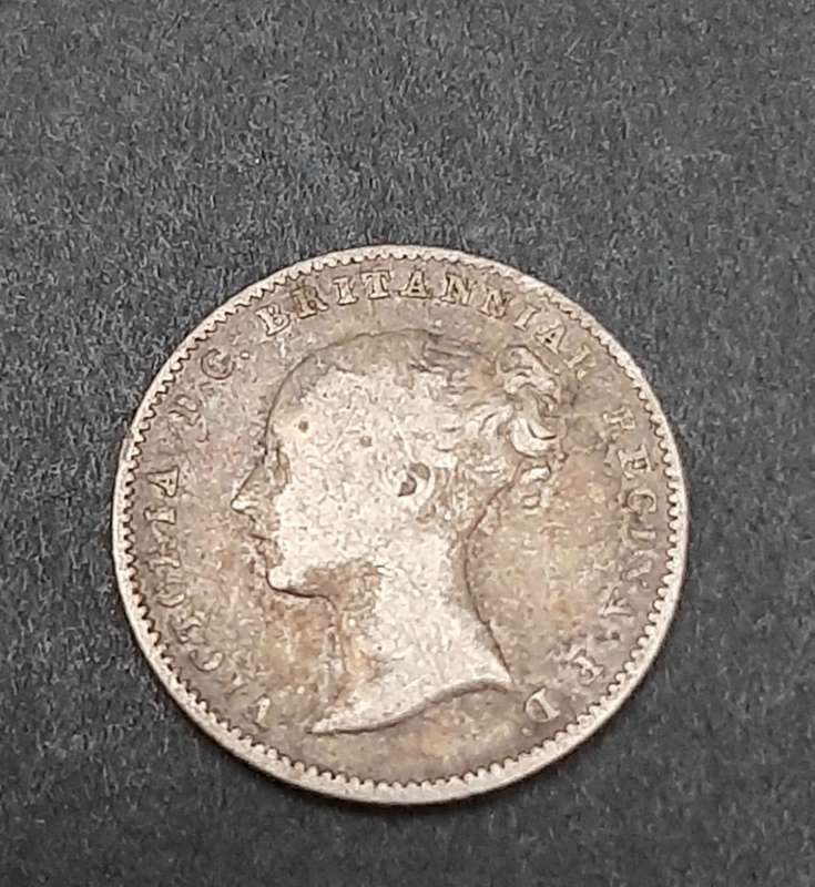 **1842 Britain: .925 Silver 4d QV Coin (F+).**