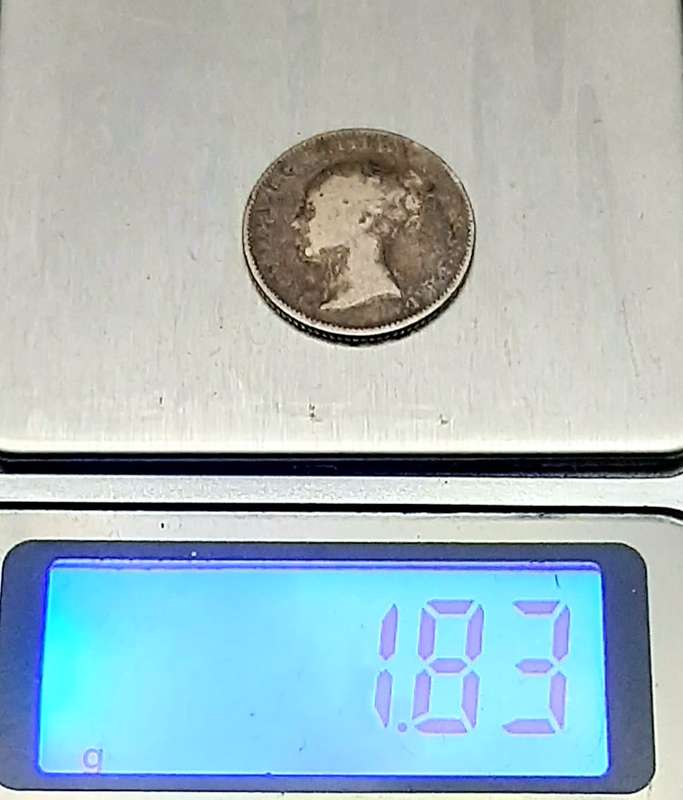 **1842 Britain: .925 Silver 4d QV Coin (F+).**