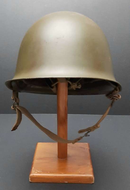 **Border War: SADF 1960s Camouflage Green Steel Helmet w/ Liner & Strap (1964).**