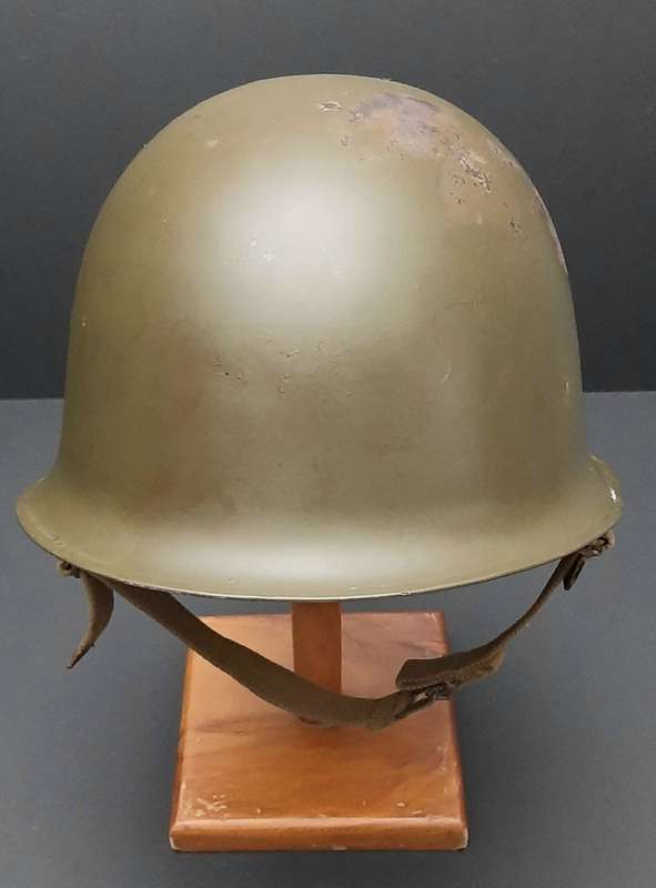 **Border War: SADF 1960s Camouflage Green Steel Helmet w/ Liner & Strap (1964).**