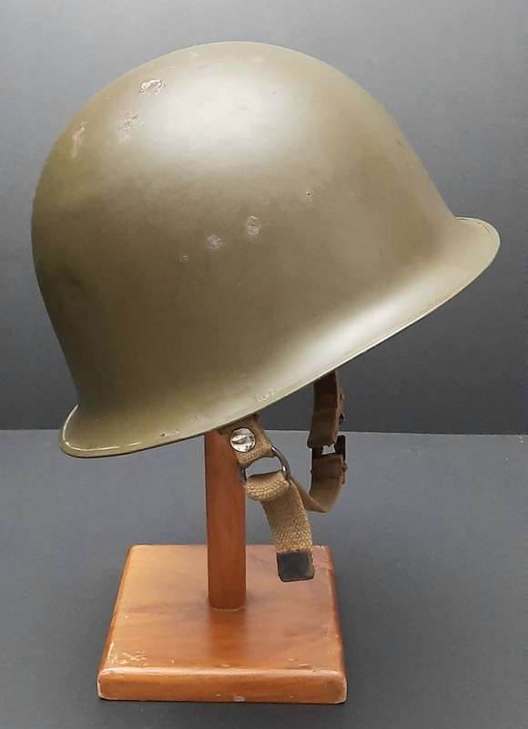 **Border War: SADF 1960s Camouflage Green Steel Helmet w/ Liner & Strap (1964).**