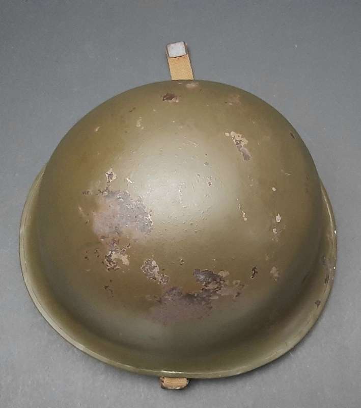 **Border War: SADF 1960s Camouflage Green Steel Helmet w/ Liner & Strap (1964).**
