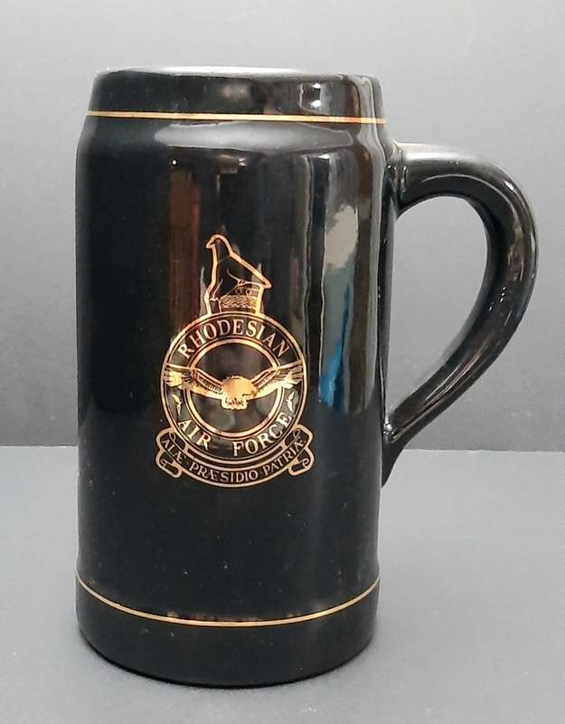 **Rhodesian Bush War: 1977 Rhodesian Air Force `New Sarum` Large Ceramic Tankard (23cm).**