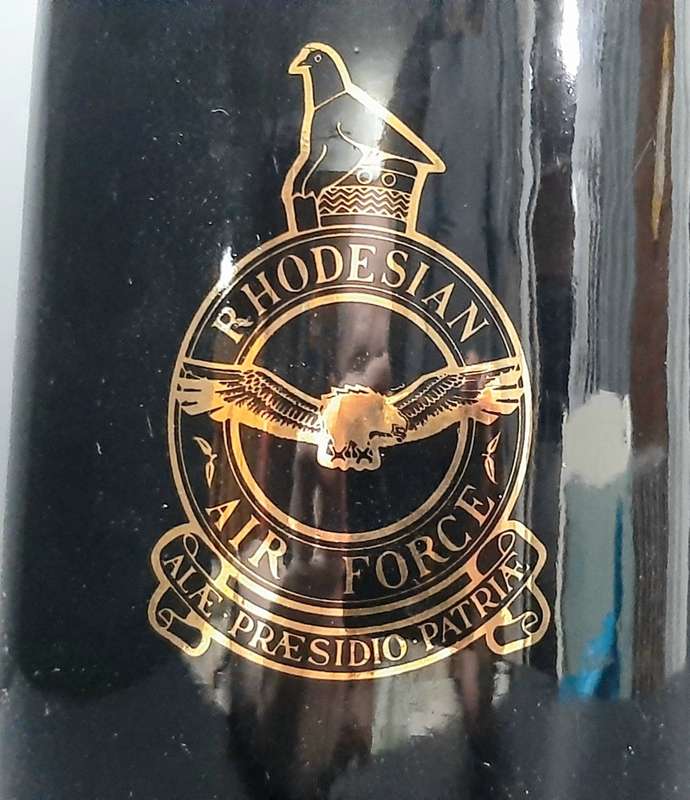 **Rhodesian Bush War: 1977 Rhodesian Air Force `New Sarum` Large Ceramic Tankard (23cm).**