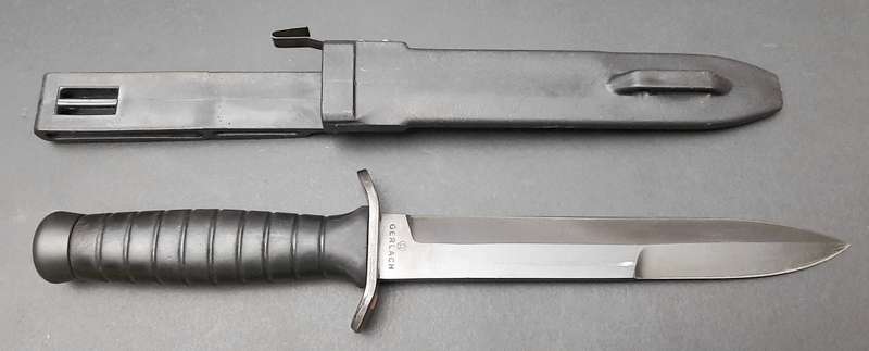 **RARE: 1990s Polish Airborne Wz92 Combat Knife w/ Scabbard (Gerlach).**