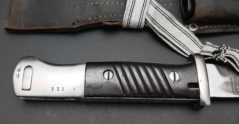 Rare WW2 German Verfügungstruppe K98 Bayonet with Troddle & Leather Frog
