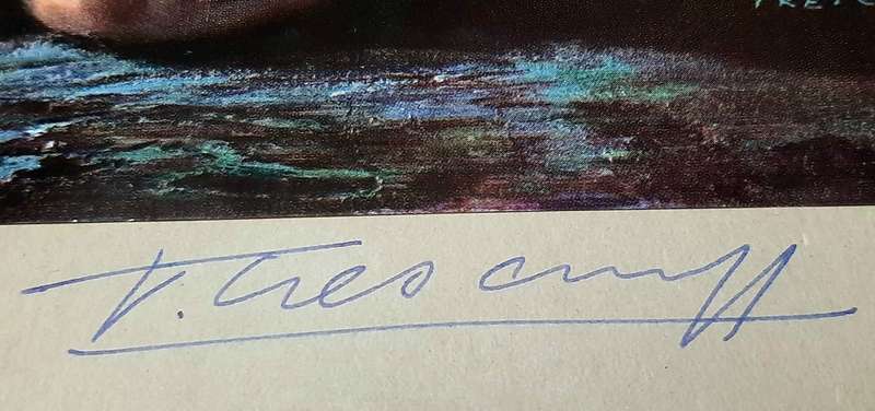 **RARE: Hand-Signed Vladimir Tretchikoff `The Dying Swan` Lithographic Print (36cm x27cm).**