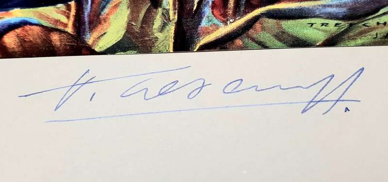 **RARE: Hand-Signed Vladimir Tretchikoff `Red Cannas`   Lithographic Print (36cm x27cm).**