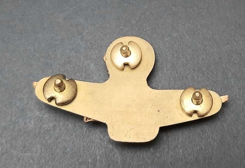 **RARE: WW2 RAF Officer`s Garrison Cap Badge w/ Stabilizer (All Pins).**