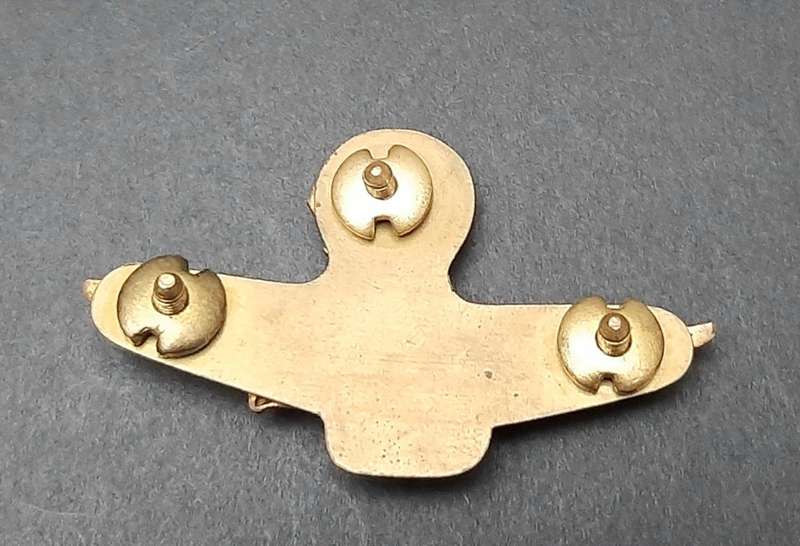 **RARE: WW2 RAF Officer`s Garrison Cap Badge w/ Stabilizer (All Pins).**