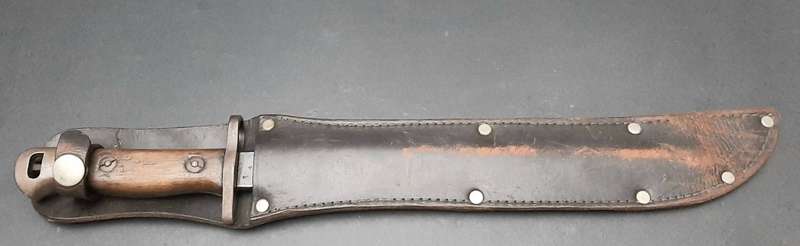 **Rhodesian Bush War: 1970s BSAP Converted 1907 `Bush Knife` w/ Scabbard (45cm).**